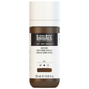 Liquitex Soft Body Flacon de 237ML, Terre d'Ombre Naturelle (produit en gros plan sur fond blanc)