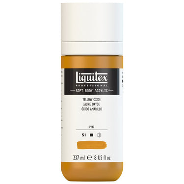 Liquitex Soft Body Flacon de 237ML, Jaune Oxyde (produit en gros plan sur fond blanc)