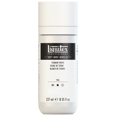 Liquitex Soft Body Flacon de 237ML, Blanc de Titane (produit en gros plan sur fond blanc)