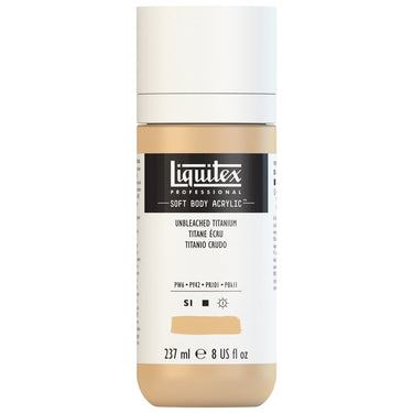 Liquitex Soft Body Flacon de 237ML, Titane Écru (produit en gros plan sur fond blanc)