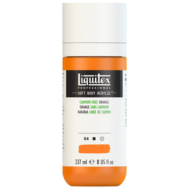 Liquitex Soft Body Flacon de 237ML, Orange sans Cadmium (produit en gros plan sur fond blanc)