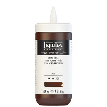 Acrylique Soft Body Flacon de 59ML, Terre d'Ombre Brûlée. Sans Capouchon, Sur Fond Blanc.