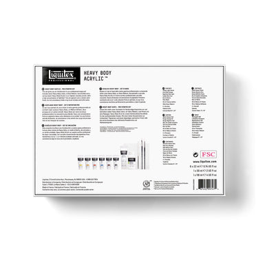 Coffret acrylique Liquitex Heavy Body - Initiation [dos de l'emballage]