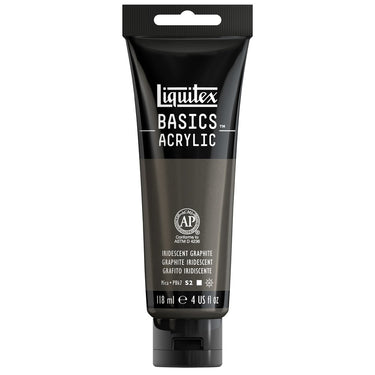 Liquitex Basics, 118ML, Graphite Iridescent (produit en gros plan sur fond blanc)