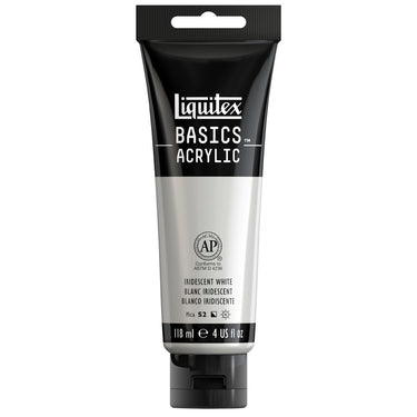 Liquitex Basics, 118ML, Blanc Iridescent (produit en gros plan sur fond blanc)