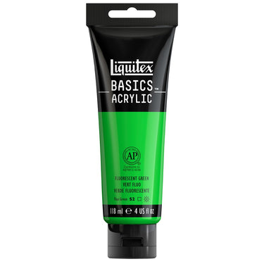 Liquitex Basics, 118ML, Vert Fluorescent (produit en gros plan sur fond blanc)