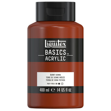 Liquitex Basics, 400ML, Terre de Sienne Brûlée (produit en gros plan sur fond blanc)