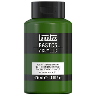 Liquitex Basics, 400ML, Vert de Hooker Permanent Imitation (produit en gros plan sur fond blanc)