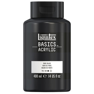 Liquitex Basics, 400ML, Noir de Mars (produit en gros plan sur fond blanc)