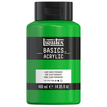 Liquitex Basics, 400ML, Vert Clair Permanent (produit en gros plan sur fond blanc)
