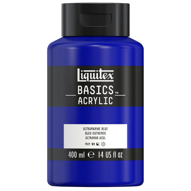 Liquitex Basics, 400ML, Bleu Outremer (produit en gros plan sur fond blanc)