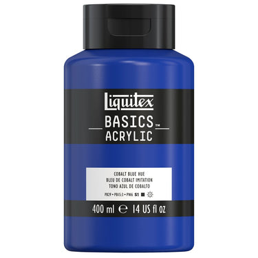 Liquitex Basics, 400ML, Bleu de Cobalt Imitation (produit en gros plan sur fond blanc)