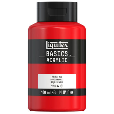Liquitex Basics, 400ML, Rouge Primaire (produit en gros plan sur fond blanc)