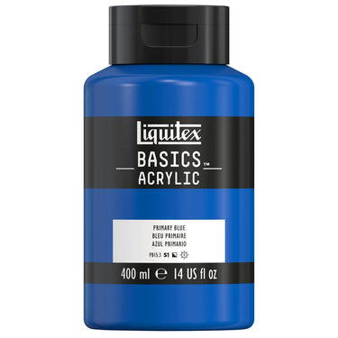 Liquitex Basics, 400ML, Bleu Primaire (produit en gros plan sur fond blanc)