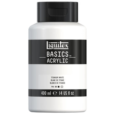 Liquitex Basics, 400ML, Blanc de Titane (produit en gros plan sur fond blanc)