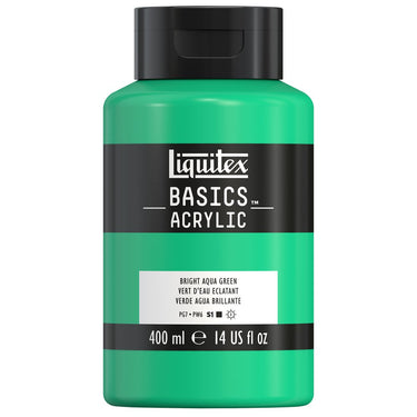 Liquitex Basics, 400ML, Vert d'Eau Éclatant (produit en gros plan sur fond blanc)