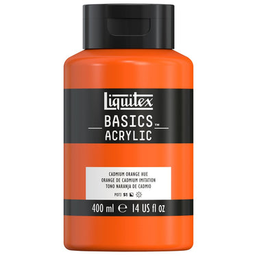 Liquitex Basics, 400ML, Orange de Cadmium Imitation (produit en gros plan sur fond blanc)