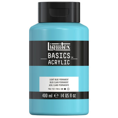 Liquitex Basics, 400ML, Bleu Clair Permanent (produit en gros plan sur fond blanc)