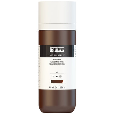 Liquitex Soft Body Flacon de 946ML, Terre d'Ombre Brûlée (produit en gros plan sur fond blanc)