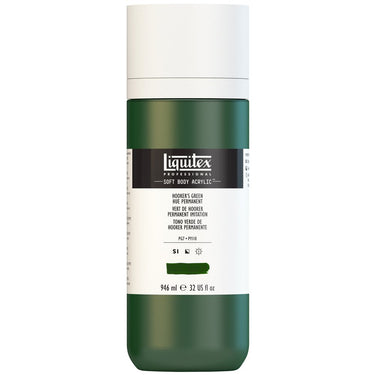 Liquitex Soft Body Flacon de 946ML, Vert de Hooker Permanent Imitation (produit en gros plan sur fond blanc)