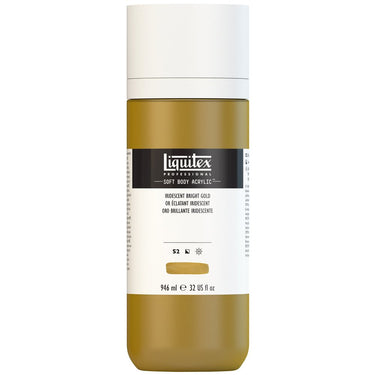 Liquitex Soft Body Flacon de 946ML, Or Éclatant Iridescent (produit en gros plan sur fond blanc)