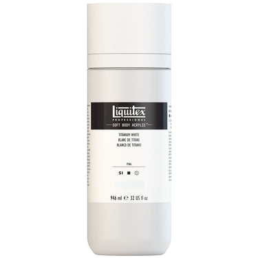 Liquitex Soft Body Flacon de 946ML, Blanc de Titane (produit en gros plan sur fond blanc)