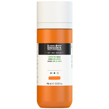 Liquitex Soft Body Flacon de 946ML, Orange sans Cadmium (produit en gros plan sur fond blanc)