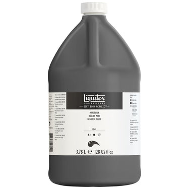 Liquitex Soft Body Flacon de 3.78L, Noir de Mars (produit en gros plan sur fond blanc)