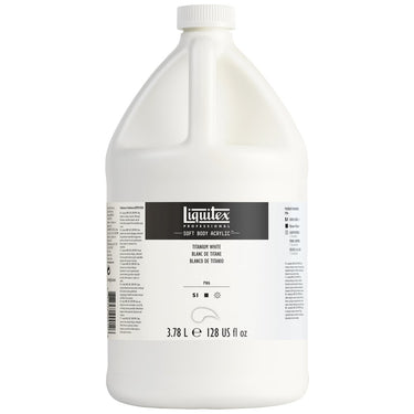 Liquitex Soft Body Flacon de 3.78L, Blanc de Titane (produit en gros plan sur fond blanc)
