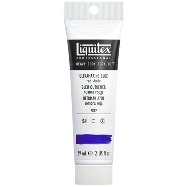 Liquitex Heavy Body Bleu Outremer Nuance Rouge 59ML produit en gros plan sur fond blanc.