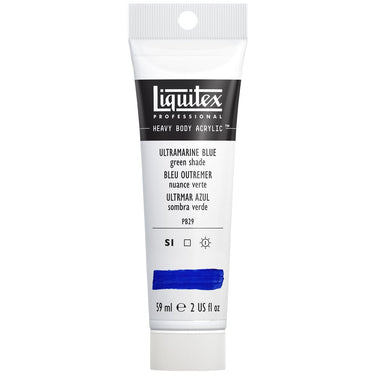 Liquitex Heavy Body Bleu Outremer Nuance Verte 59ML produit en gros plan sur fond blanc.