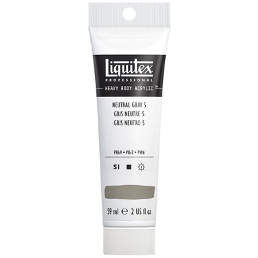 Liquitex Heavy Body Gris neutre 5 59ML produit en gros plan sur fond blanc.