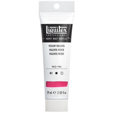 Liquitex Heavy Body Magenta Moyen 59ML produit en gros plan sur fond blanc.