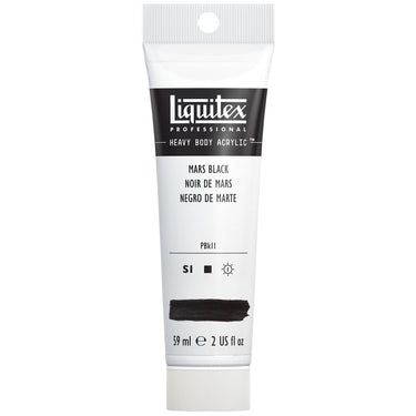 Liquitex Heavy Body Noir de Mars 59ML produit en gros plan sur fond blanc.