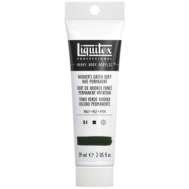 Liquitex Heavy Body Vert de Hooker Foncé Permanent Imitation 59ML produit en gros plan sur fond blanc.