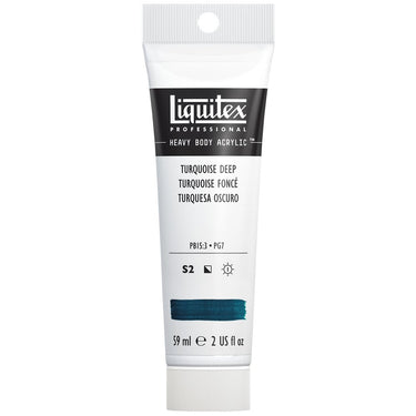 Liquitex Heavy Body Turquoise Foncé 59ML produit en gros plan sur fond blanc.