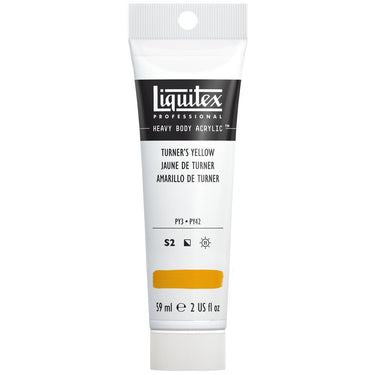 Liquitex Heavy Body Jaune de Turner 59ML produit en gros plan sur fond blanc.