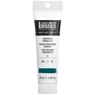 Liquitex Heavy Body Viridian Transparent Imitation 59ML produit en gros plan sur fond blanc.
