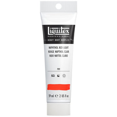 Liquitex Heavy Body Rouge Naphtol Clair 59ML produit en gros plan sur fond blanc.