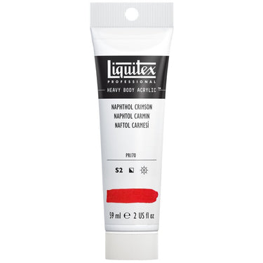 Liquitex Heavy Body Naphtol Carmin 59ML produit en gros plan sur fond blanc.