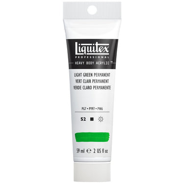 Liquitex Heavy Body Vert Clair Permanent 59ML produit en gros plan sur fond blanc.