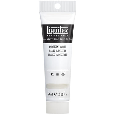Liquitex Heavy Body Blanc Iridescent 59ML produit en gros plan sur fond blanc.