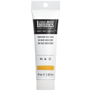 Liquitex Heavy Body Or Riche Iridescent 59ML produit en gros plan sur fond blanc.