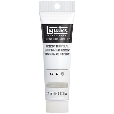 Liquitex Heavy Body Argent Éclatant Iridescent 59ML produit en gros plan sur fond blanc.