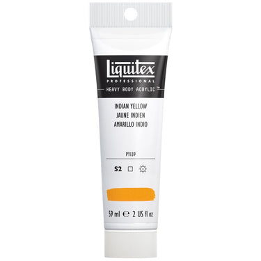 Liquitex Heavy Body Jaune Indien 59ML produit en gros plan sur fond blanc.