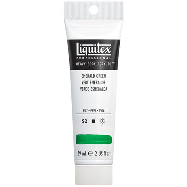Liquitex Heavy Body Vert Émeraude 59ML produit en gros plan sur fond blanc.