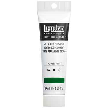 Liquitex Heavy Body Vert Foncé Permanent 59ML produit en gros plan sur fond blanc.
