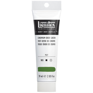 Liquitex Heavy Body Vert Oxyde de Chrome 59ML produit en gros plan sur fond blanc.