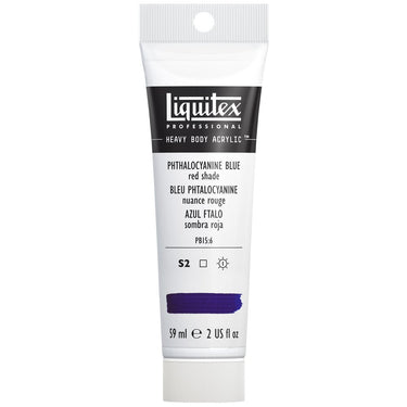 Liquitex Heavy Body Bleu Phtalocyanine Nuance Rouge 59ML produit en gros plan sur fond blanc.