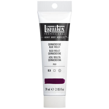 Liquitex Heavy Body Bleu Violet Quinacridone 59ML produit en gros plan sur fond blanc.